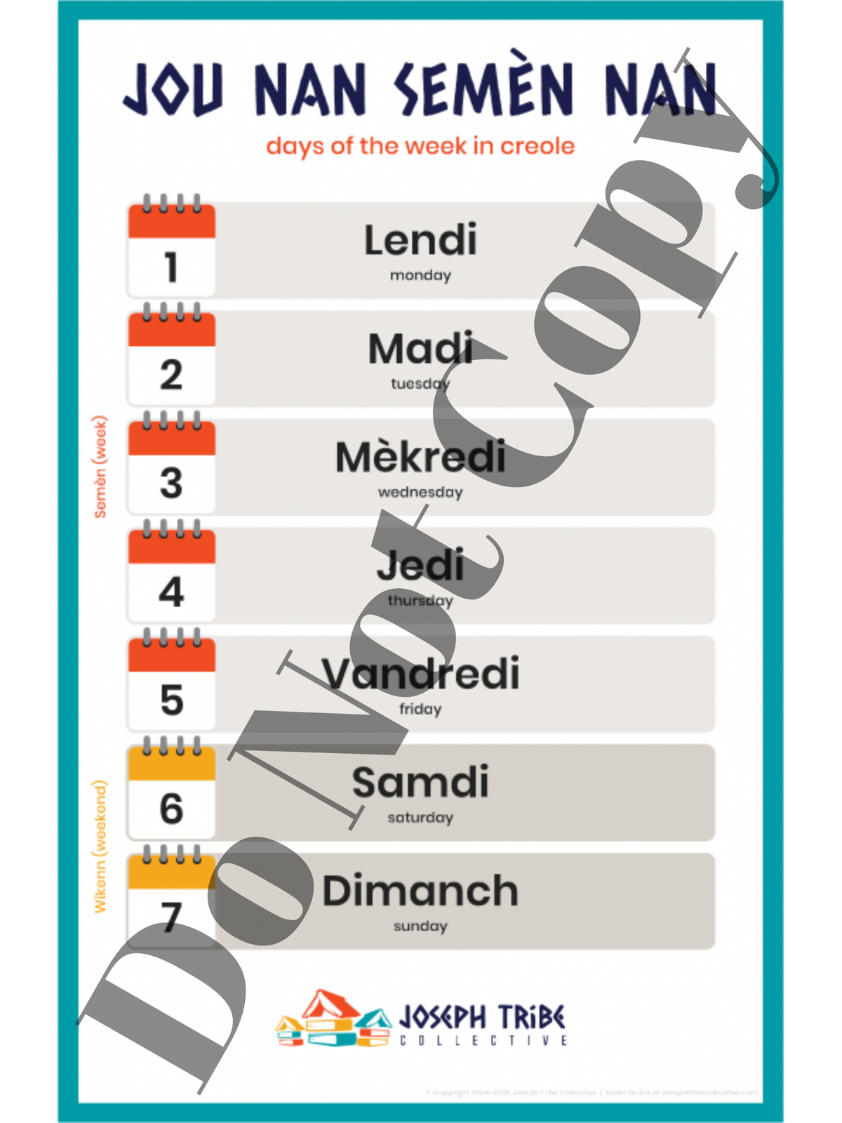Jou nan Semèn nan / Days of the Week
